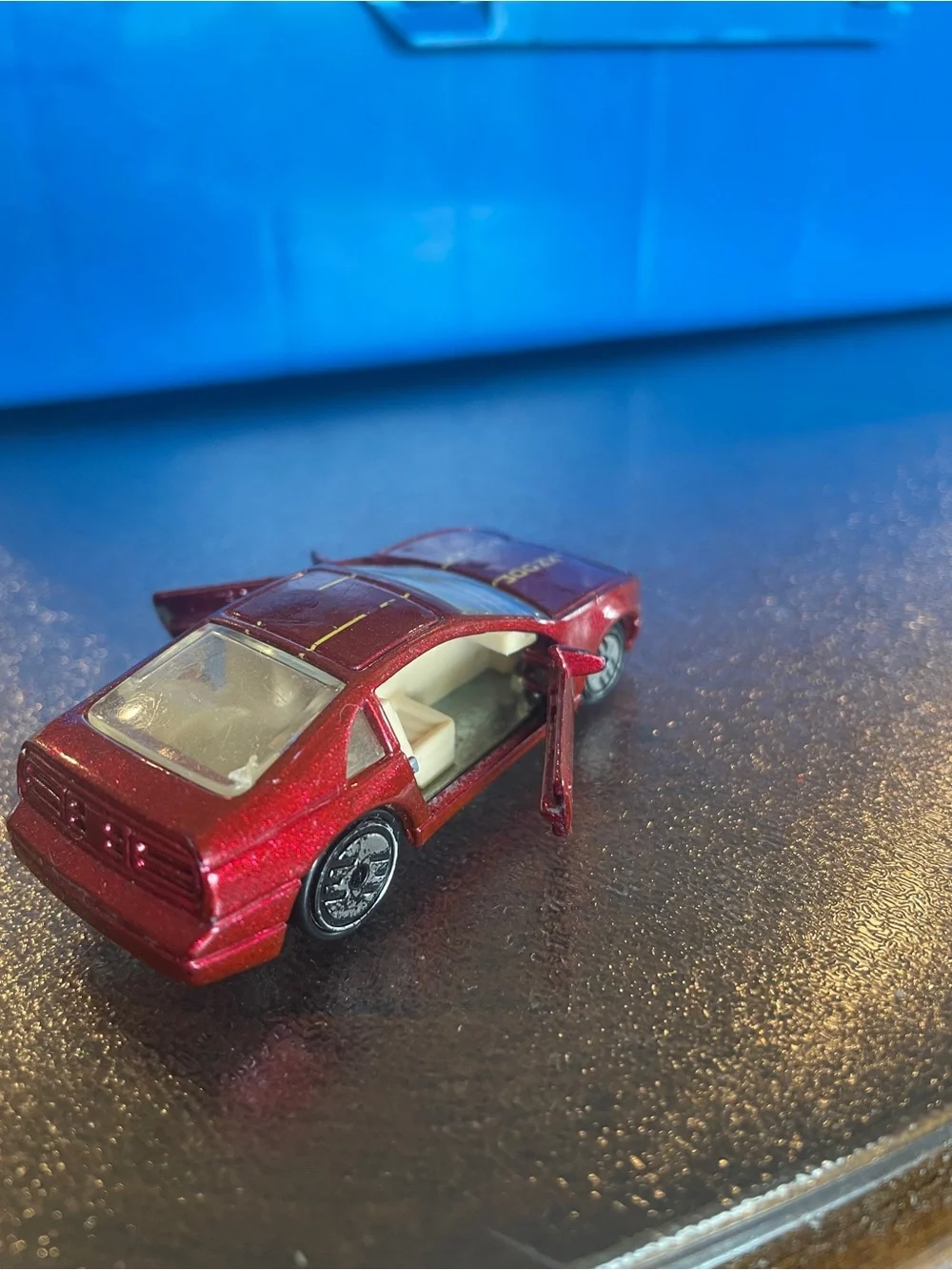 Vintage Hot Wheels 1989 Nissan 300ZX Rare Metal Flake RED Doors Open Loose
